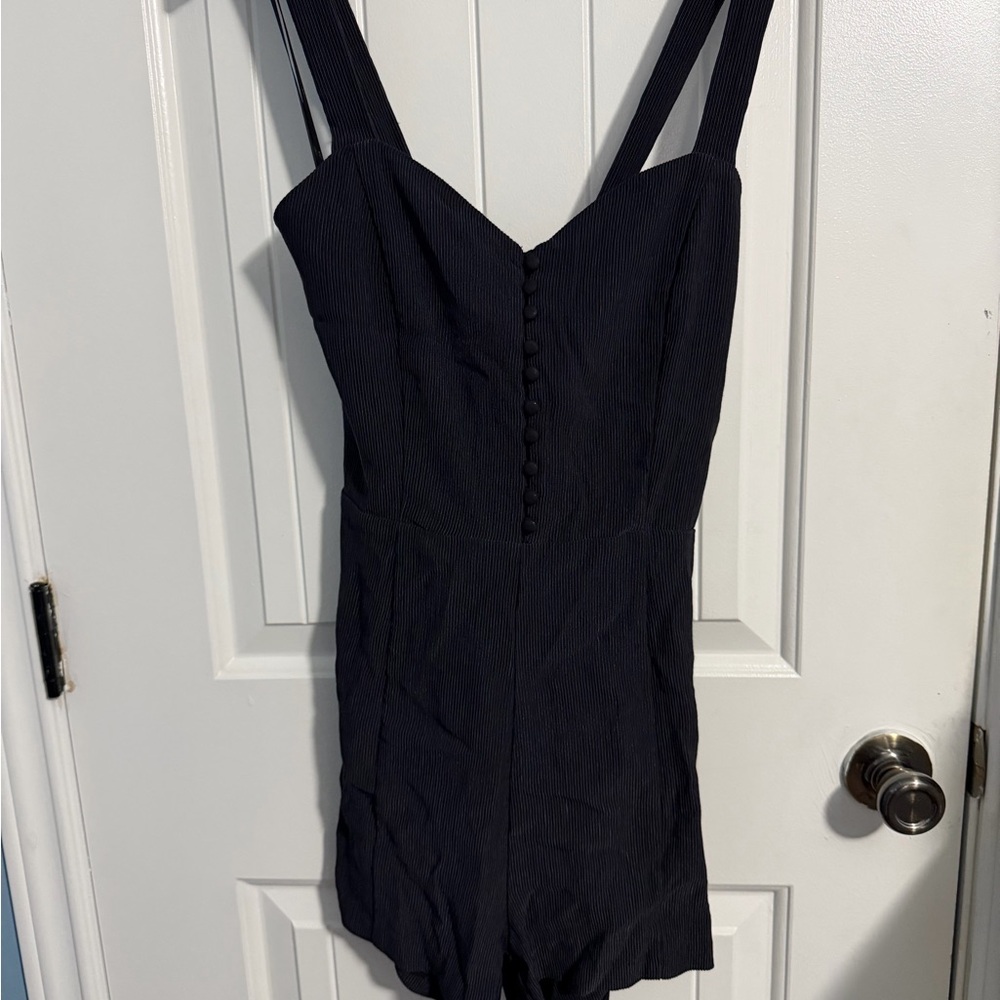 J.O.A. Los angelas Women's Sleeveless Crossback Linen Romper - (Black